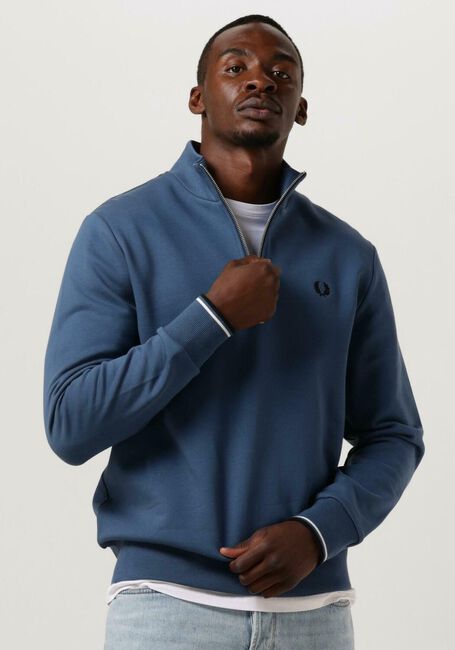 Blaue FRED PERRY Sweatshirt HALF ZIP SWEATSHIRT - large