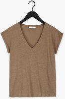 Braune BY-BAR T-shirt MILA LINEN TOP