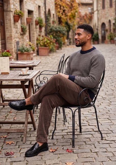 Mehrfarbige/Bunte SELECTED MEN Pullover SLMDARRELL LS STRUCTURE CREW NECK - large
