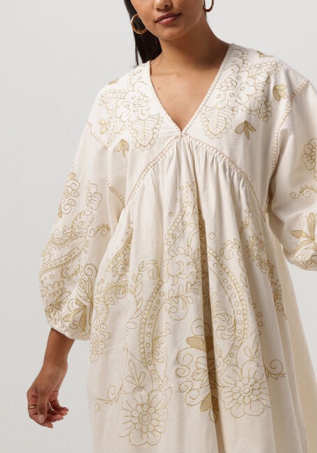 Weiße SUMMUM Minikleid DRESS GOLD EMBROIDERY COTTON LINEN - large