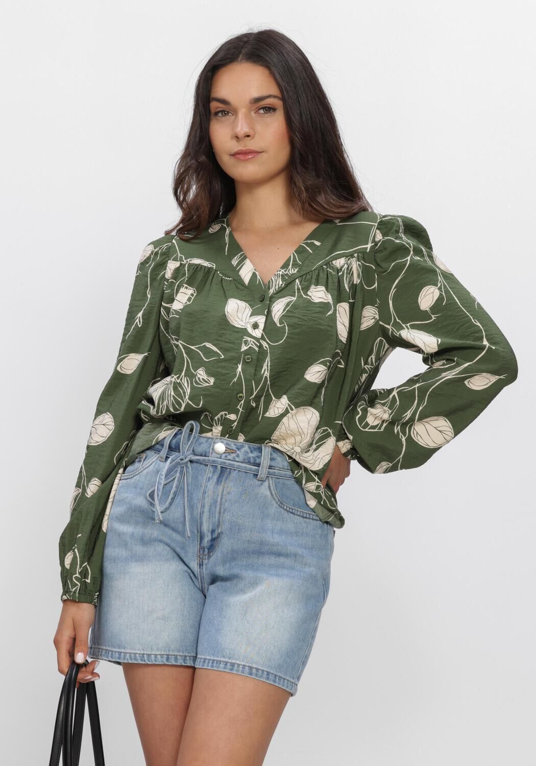 Gr&uuml;ne OBJECT Top OBJJACIRA L/S RE V-NECK TOP NOOS - large