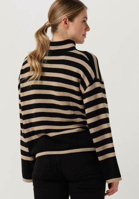 Schwarze MY ESSENTIAL WARDROBE Rollkragenpullover SILA STRIPED KNIT ROLLNECK - large