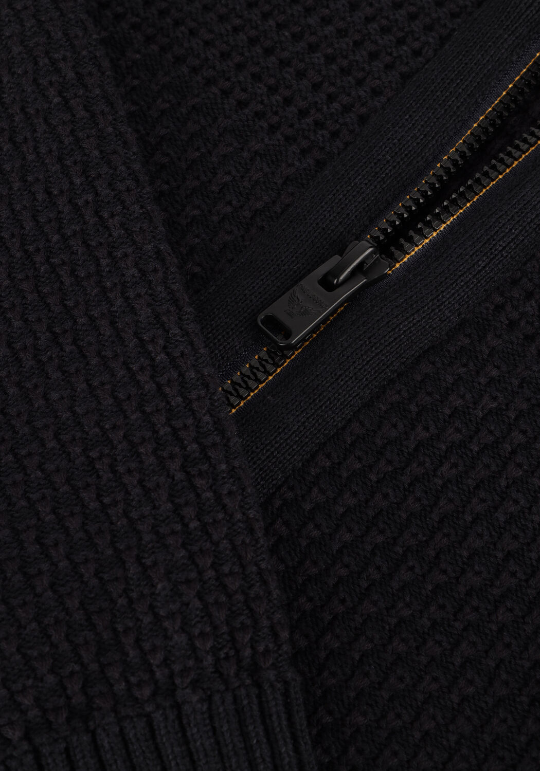 Schwarze PME LEGEND Strickjacke ZIP JACKET COTTON STRUCTURE - large