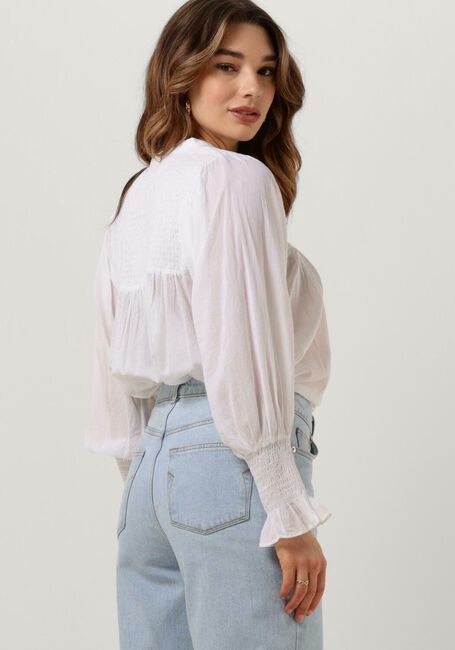 Wei&szlig;e ANTIK BATIK Blusen HITA SMOCKED - large