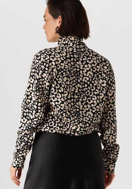 Schwarze ANOTHER LABEL Blusen JUME ANIMAL BLACK SHIRT - large