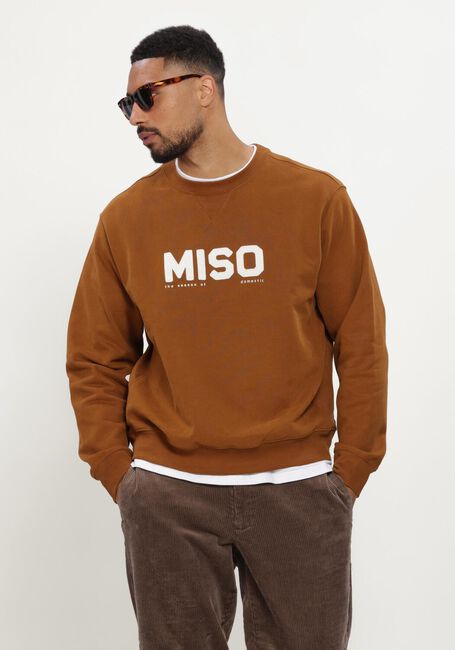 Braune SELECTED MEN Sweatshirt SLMDOMESTIC RELAXAXEL LS CREW NECK SWEAT - large