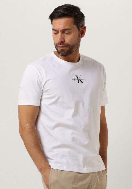 Weiße CALVIN KLEIN T-shirt MONOLOGO REGULAR TEE - large