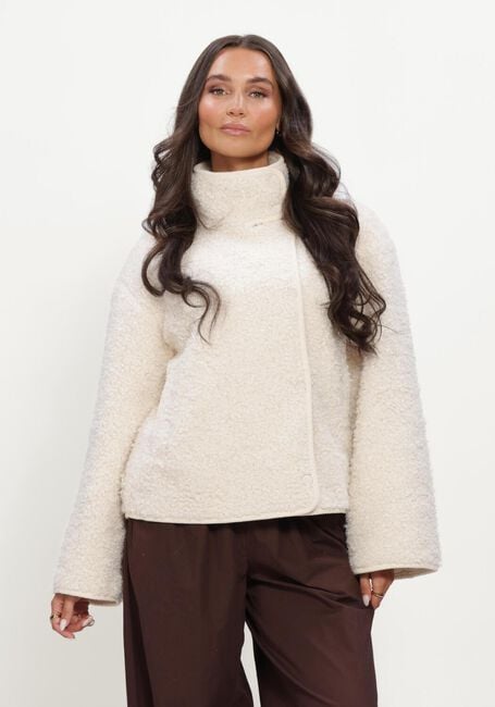 Ecru OBJECT Teddy-Jacke OBJIDUNA SHORT JACKET - large