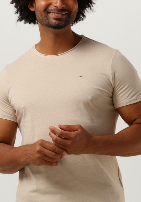 Beige TOMMY JEANS T-shirt TJM SLIM JASPE C NECK - large