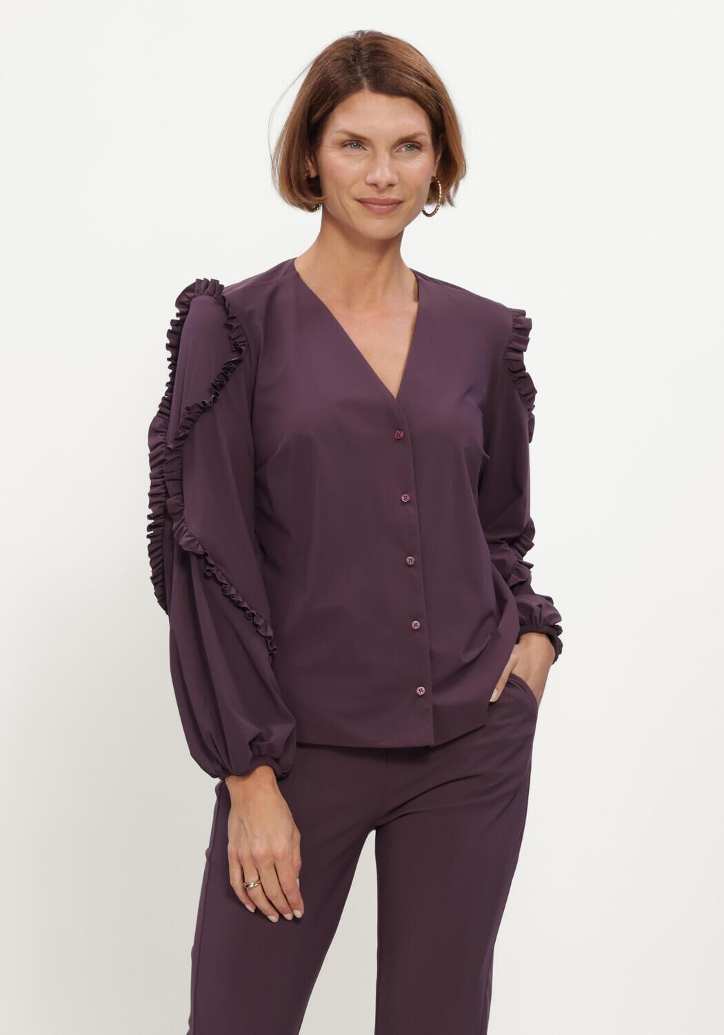 Lilane STUDIO ANNELOES Blusen Ingrid ruffle blouse - large