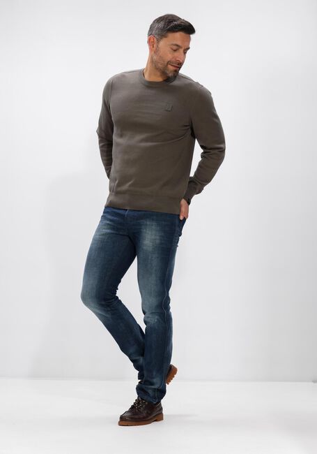 Olive BUTCHER OF BLUE Pullover CLIFDEN CO CREW - large