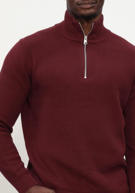Bordeaux SELECTED MEN Pullover SLMDANE LS KNIT STRUCTURE HALF ZIP - large