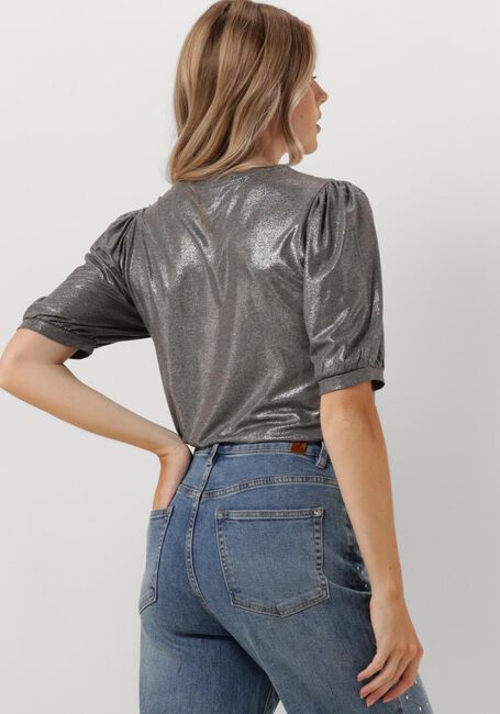 Silberne SUMMUM Top ROND NECK TOP METALLIC COATED JERSEY - large
