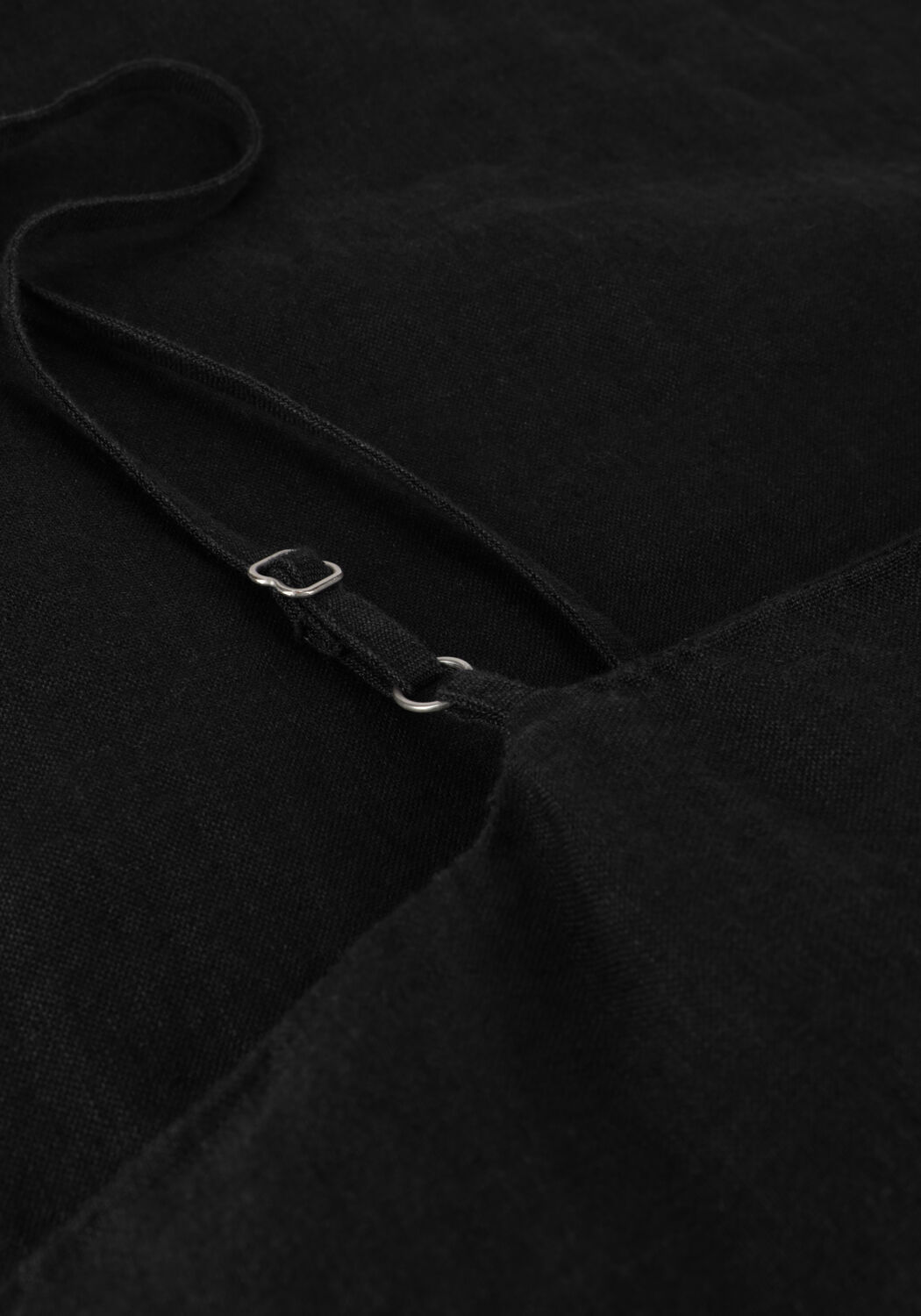 Schwarze SELECTED WOMEN Minikleid SLFLINNIE SHORT LINEN STRAP DRESS - large