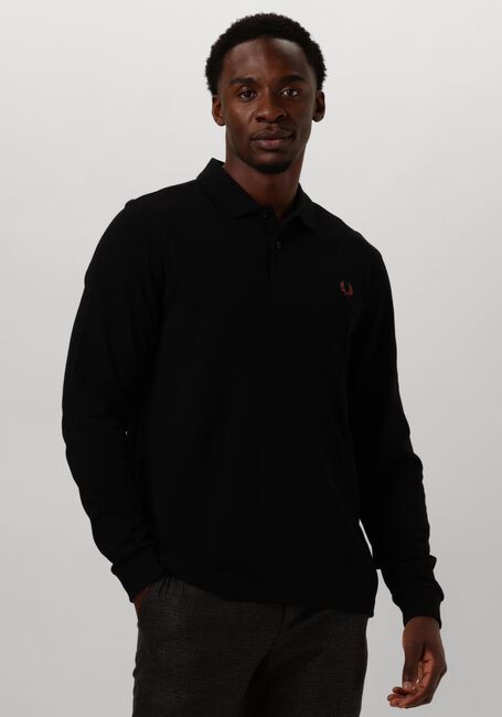 Schwarze FRED PERRY Polo-Shirt LONG SLEEVE PLAIN FRED PERRY SHIRT - large