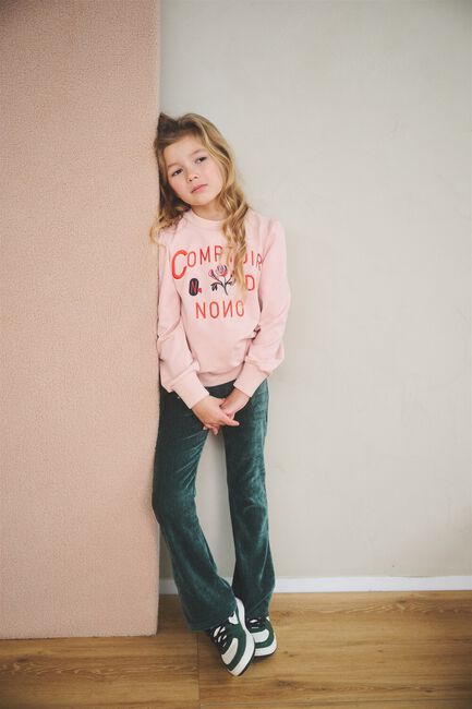 Dunkelgrün NONO Schlaghose SADY VELVET FLARED PANTS - large