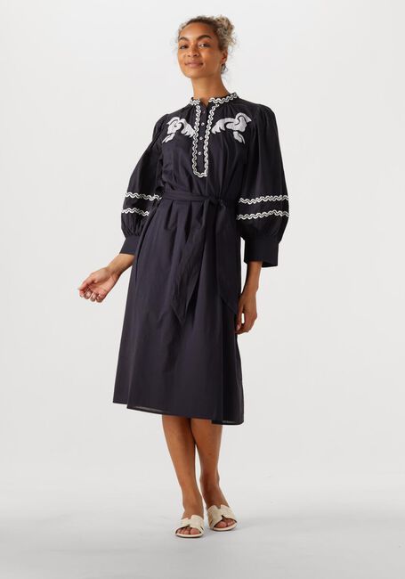 Schwarze ANTIK BATIK Midikleid DALI DRESS - large