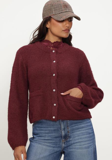 Bordeaux OBJECT Pullover OBJSAGGIA RE L/S KNIT CARDIGAN - large