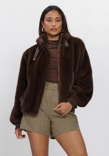 Braune AMAYA AMSTERDAM Fake-Fur-Jack TALA JACKET - large