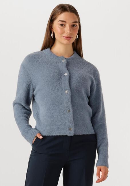 Blaue JANSEN AMSTERDAM Strickjacke CLOE VEST P 205 PRESSBUTTONS - large