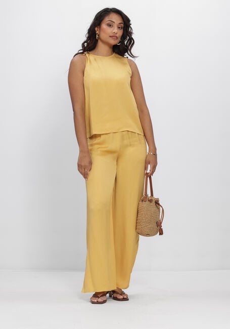 Beige SELECTED WOMEN Weite Hose SLFLAURA HW SLIT PANT B - large