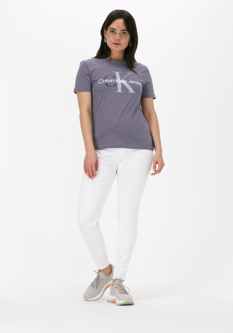 Graue CALVIN KLEIN T-shirt TWO TONE MONOGRAM REGULAR TEE - large