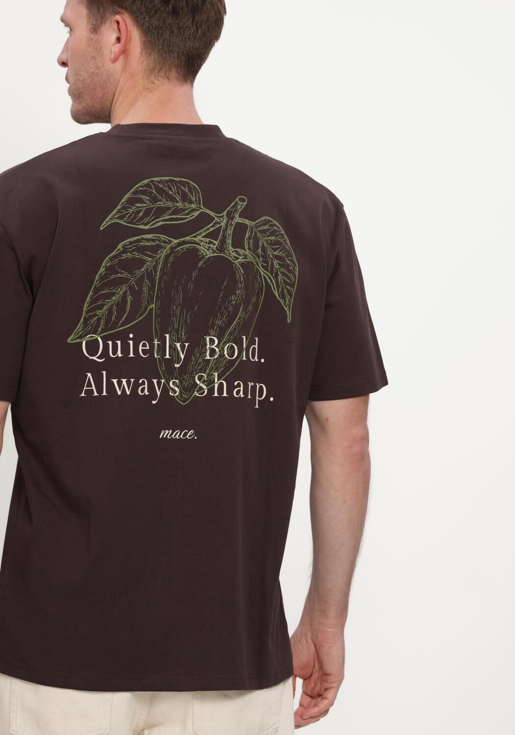 Braune MACED T-shirt M-ALAN - large