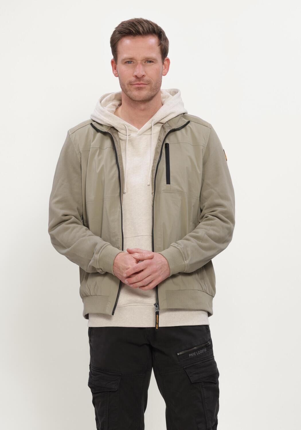 Gr&uuml;ne PME LEGEND Jack SHORT JACKET SINGLE JERSEY TERRY NYLON MIX HB - large