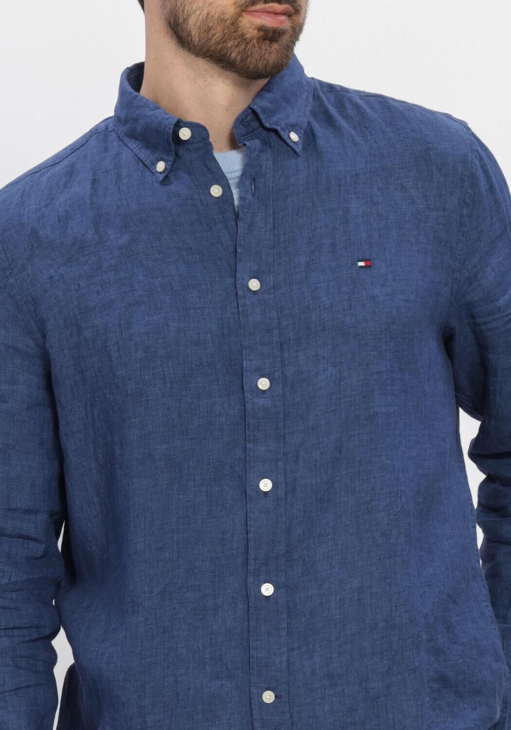 Dunkelblau TOMMY HILFIGER Casual-Oberhemd PIGMENT DYED LI SOLID RF SHIRT - large