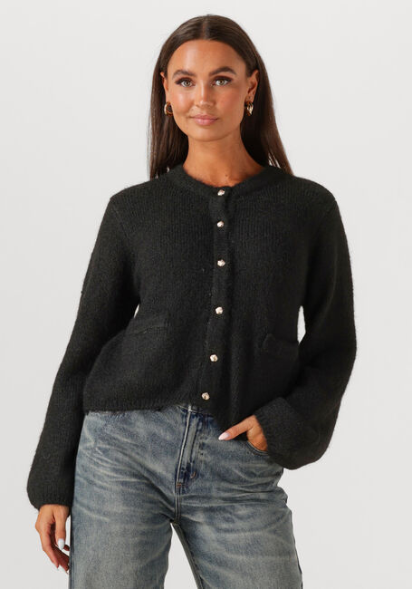 Schwarze OBJECT Strickjacke OBJSAGGIA RE L/S KNIT CARDIGAN - large
