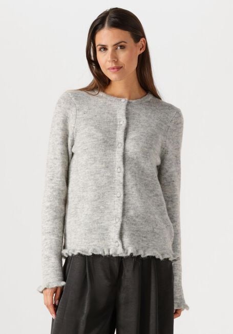 Hellgrau SELECTED WOMEN Strickjacke SLFLULU FRILL LS KNIT CARDIGAN - large