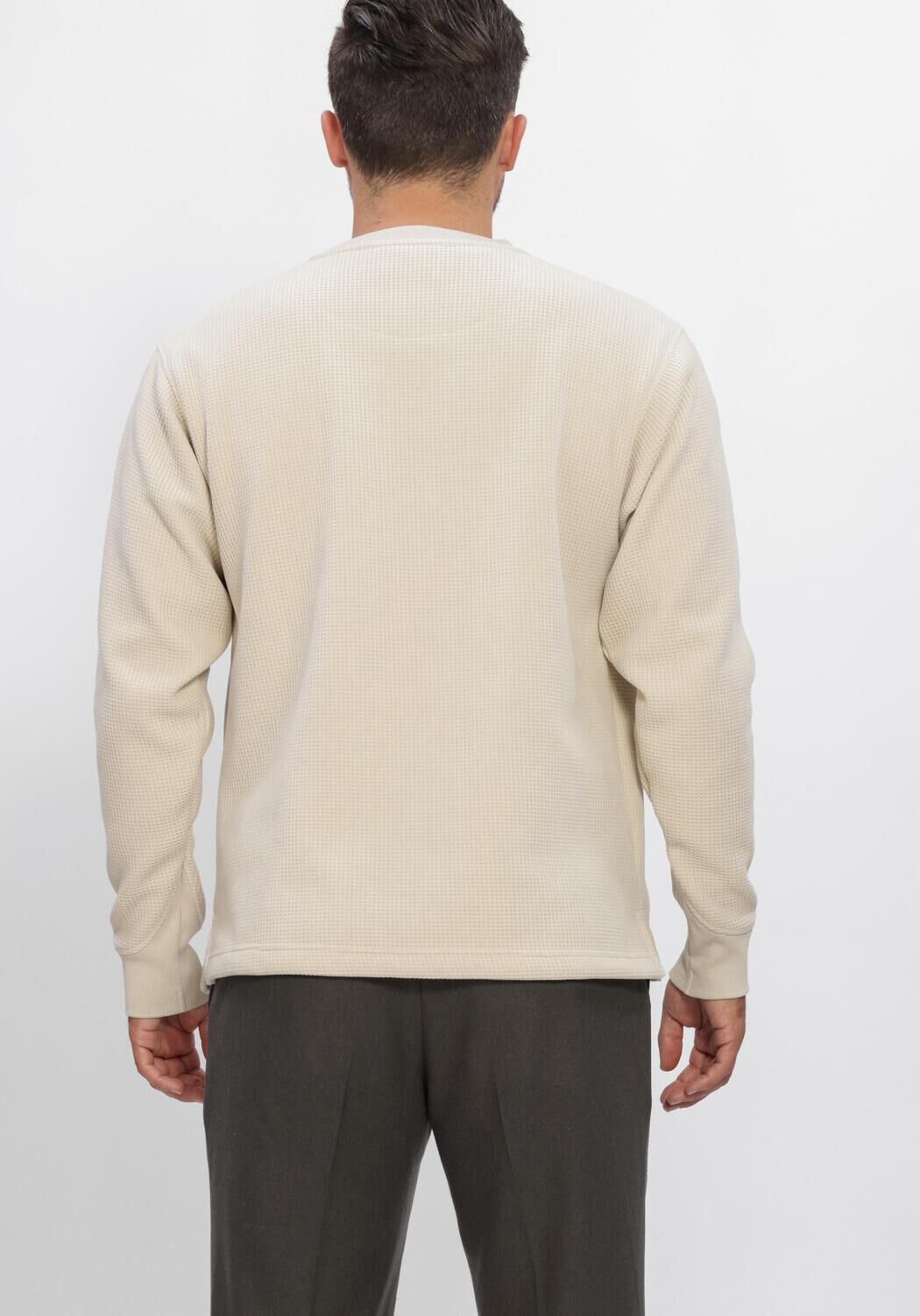 Beige BUTCHER OF BLUE Pullover FLUX HEAVY WAFFLE SWEAT - large