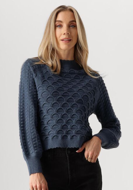 Blaue OBJECT Pullover OBJSIDA KNIT L/S RE PULLOVER - large