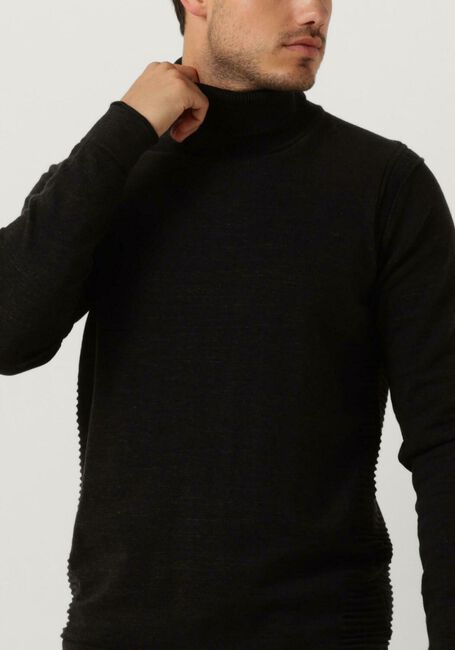 Schwarze CAST IRON Rollkragenpullover TURTLENECK COTTON HEATHER PLATED - large