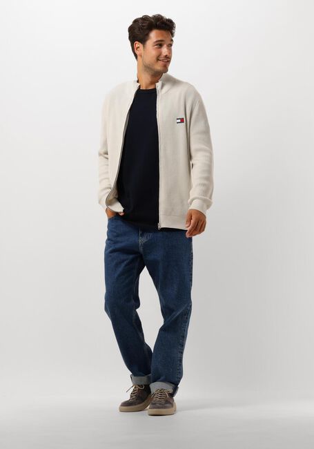 Beige TOMMY JEANS Strickjacke TJM SLIM XS BADGE ZIP THRU - large