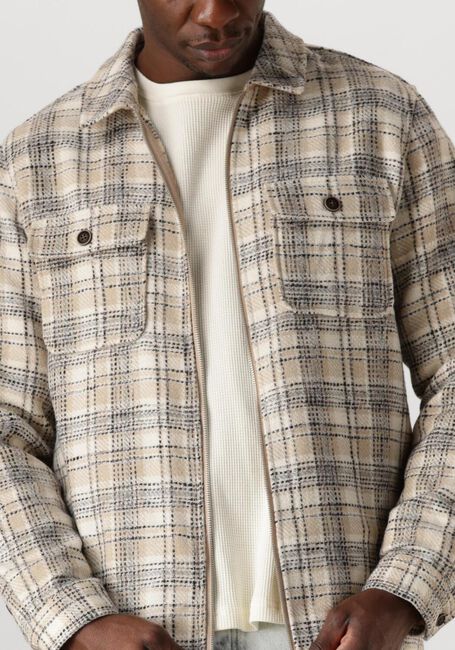 Beige ANERKJENDT Hemden AKHANKY CHECK TWILL OVERSHIRT - large
