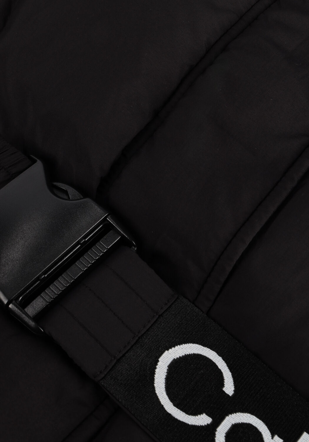 Schwarze CALVIN KLEIN Wattierte Jack LOGO BELT WAISTED LONG PUFFER - large