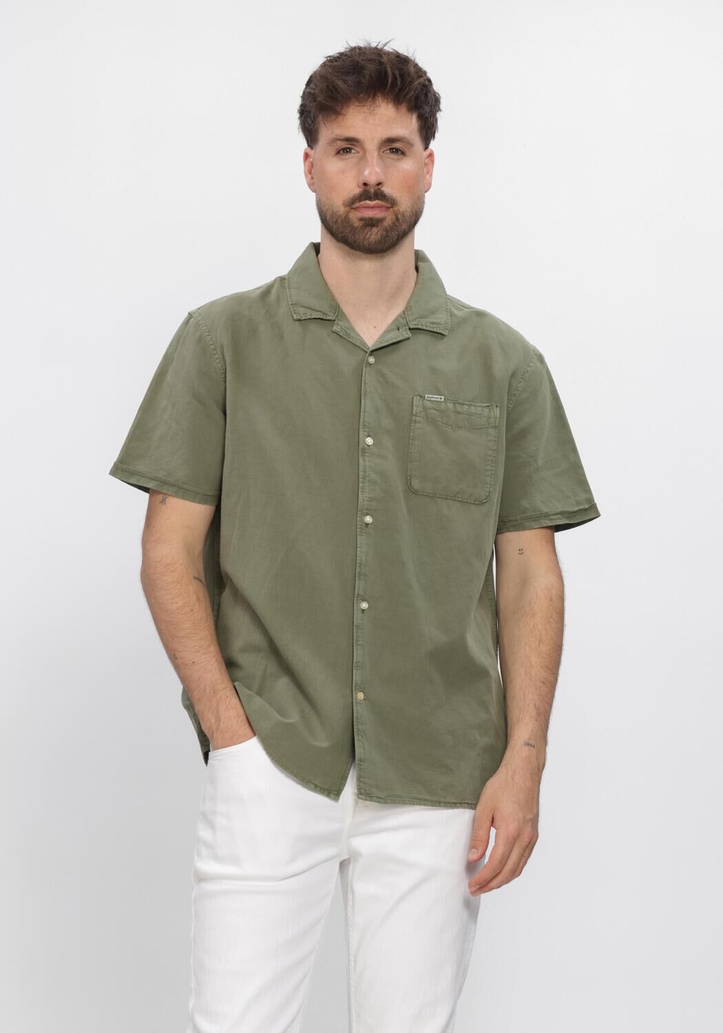 Gr&uuml;ne BARBOUR Casual-Oberhemd LANDKEY OVERDYED - large