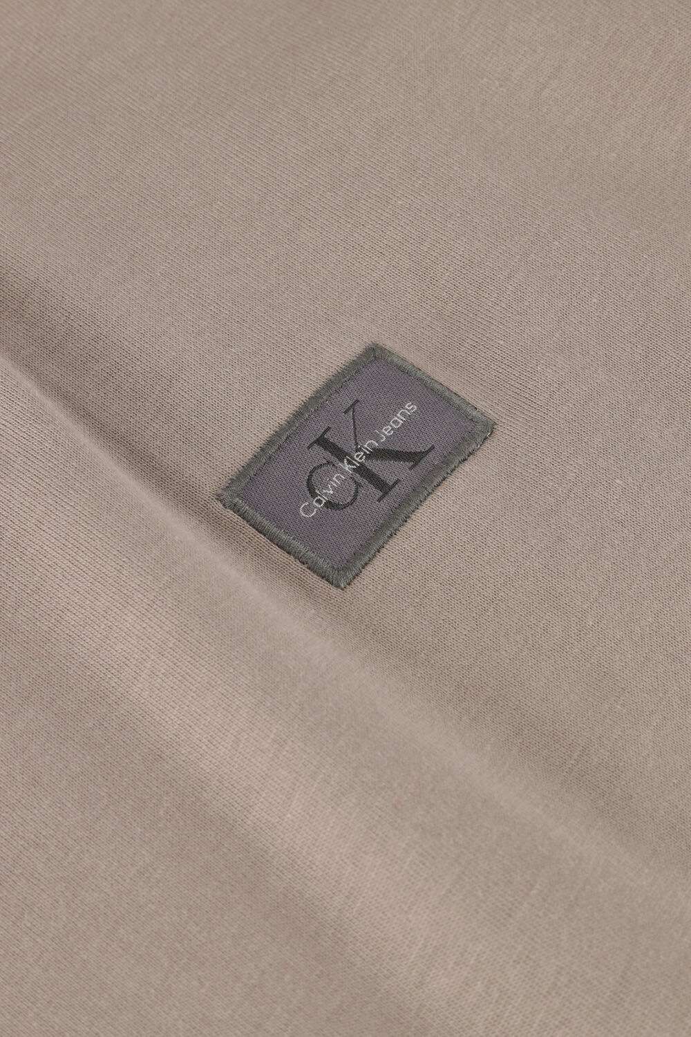 Beige CALVIN KLEIN T-shirt WOVEN LABEL REGULAR TEE - large