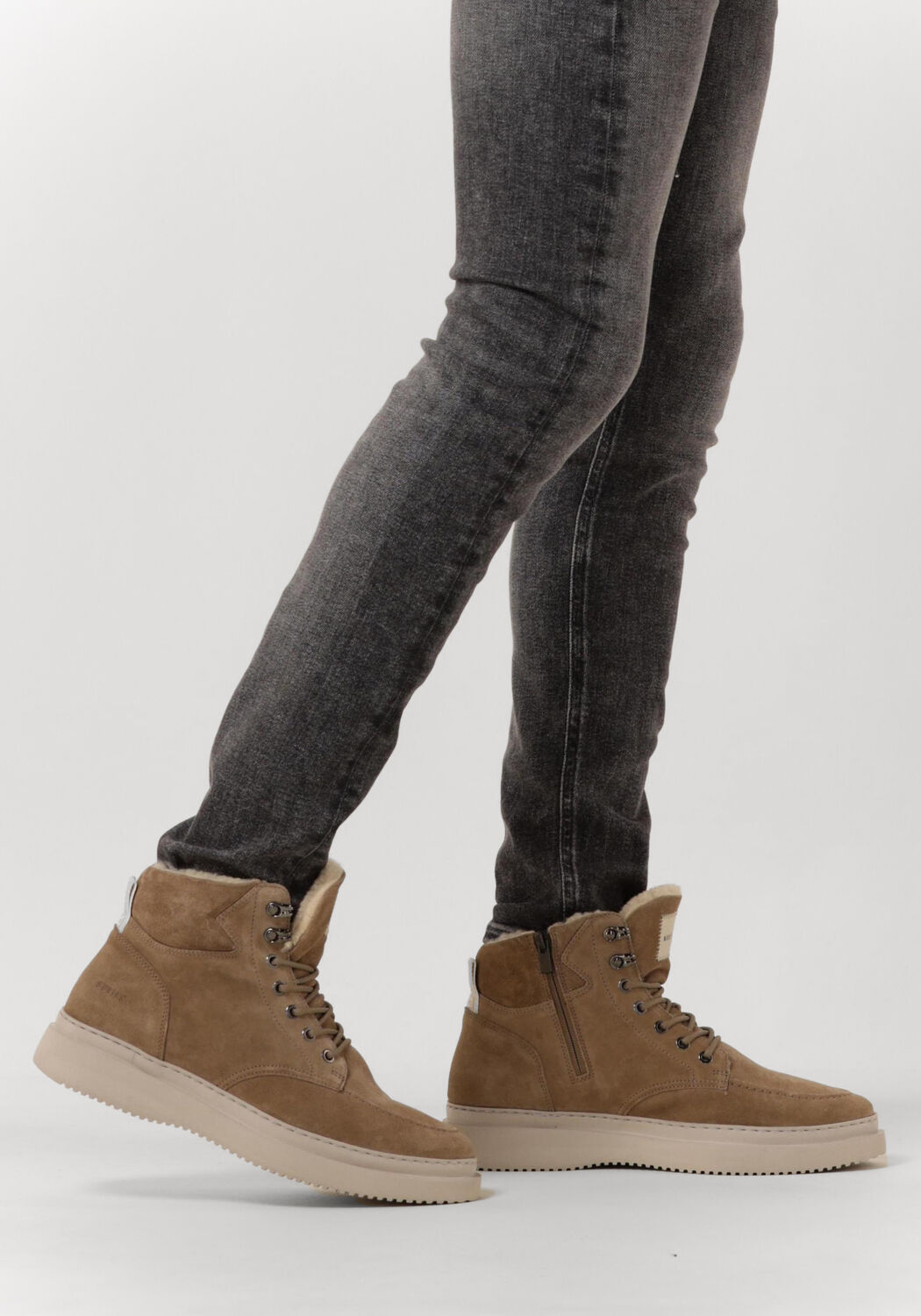 Taupe NUBIKK Sneaker High JONAH POLAR FUR - large