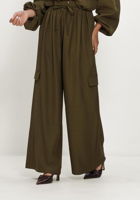 Khaki REFINED DEPARTMENT Weite Hose LADIES WOVEN WIDE LEG CARGO PANTS MILA - large