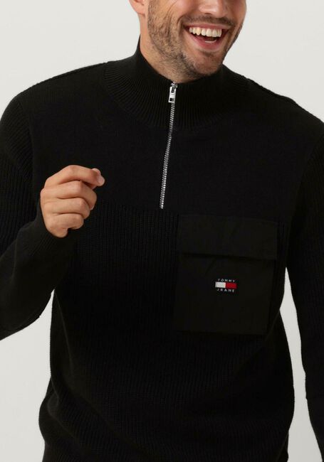 Schwarze TOMMY JEANS Pullover TJM CHECK SHERPA LINED OVERSHIRT - large