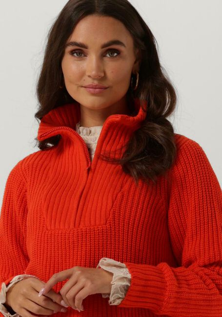 Orangene CC HEART Pullover AVERY ZIP KNIT SWEATER - large
