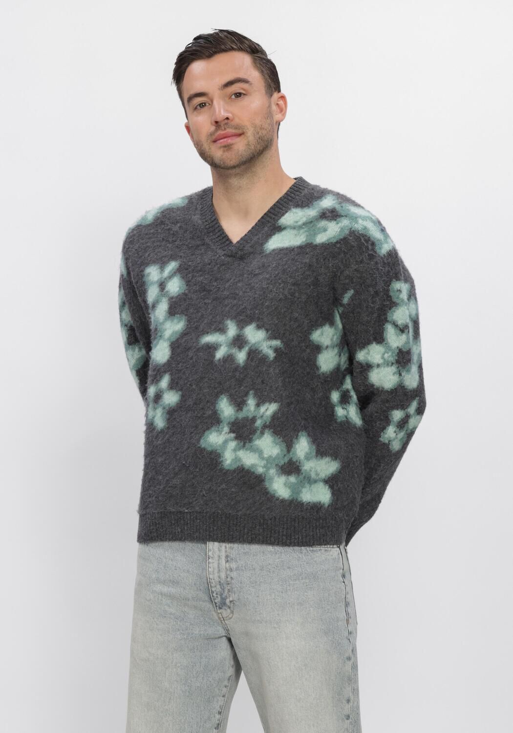 Dunkelgrau DSTREZZED Pullover DS_SAM V-NECK - large