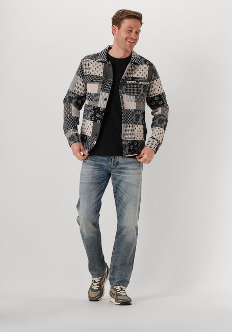 Blaue ANERKJENDT Overshirt AKOSCAR PATCHWORK OVERSHIRT - large