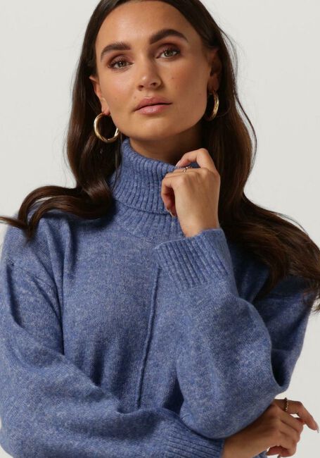 Blaue OBJECT Midikleid ABBIE L/S KNIT DRESS - large