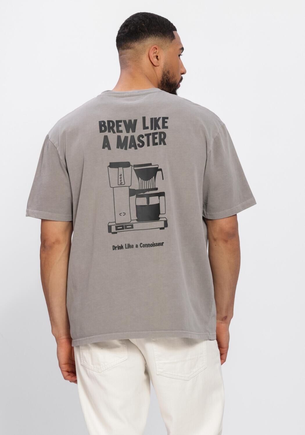 Graue ANERKJENDT T-shirt AKVILLADS BREWLIKEAMASTER SS TEE - large