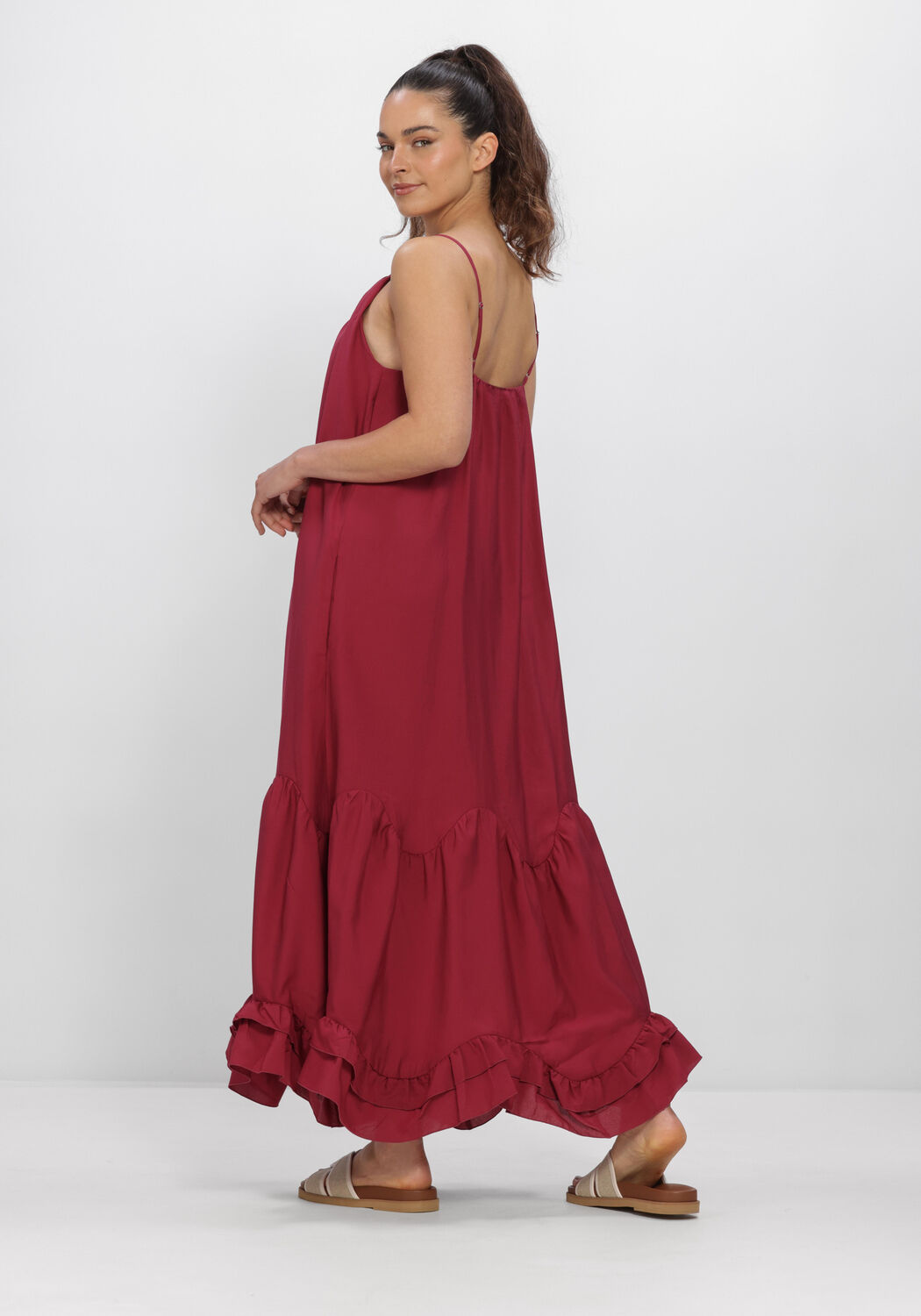Bordeaux Y.A.S. Kleider YASSEMA STRAP LONG DRESS S. - large