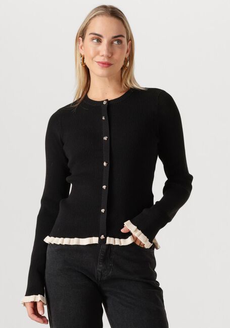 Schwarze Y.A.S. Strickjacke YASFLOMA LS KNIT PULLOVER - large