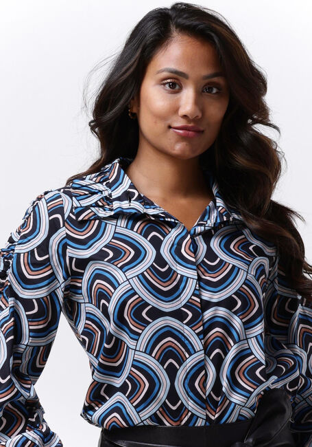 Blaue DEA KUDIBAL Blusen MIMI NS (CO) - SHIRT WITH RUFFLES - large